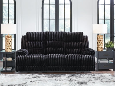Technique Power Reclining Sofa with Drop Down Table