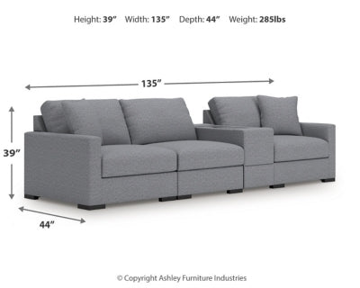 Omaha by Ashley 4-Piece Sectional with Storage Console