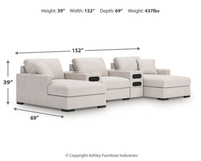 Omaha by Ashley 5-Piece Sectional with Audio System and Chaise