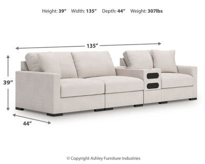 Omaha by Ashley 4-Piece Sectional with Audio Console