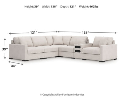 Omaha by Ashley 6-Piece Sectional with Audio Console