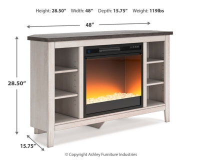Dorrinson Corner TV Stand with Electric Fireplace