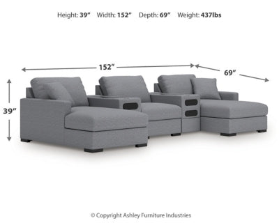Omaha by Ashley 5-Piece Sectional with Audio System and Chaise