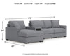 Omaha by Ashley 4-Piece Sectional with Chaise and Audio Console
