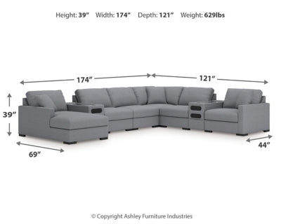 Omaha by Ashley 8-Piece Sectional with Audio System and Chaise