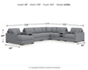 Omaha by Ashley 8-Piece Sectional with Audio System and Chaise