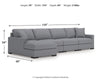 Omaha by Ashley 4-Piece Sectional with Chaise