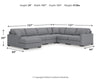 Omaha by Ashley 6-Piece Sectional with Chaise