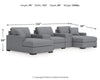 Omaha by Ashley 5-Piece Sectional with Chaise and Storage Consoles