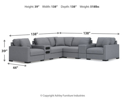 Omaha by Ashley 7-Piece Sectional with Audio and Storage Consoles