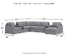 Omaha by Ashley 8-Piece Sectional with Audio System and Chaise