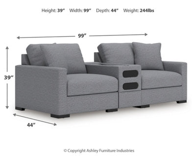 Omaha by Ashley 3-Piece Sectional Loveseat with Audio System