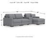 Omaha by Ashley 4-Piece Sectional with Chaise and Storage Console