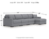 Omaha by Ashley 4-Piece Sectional with Chaise