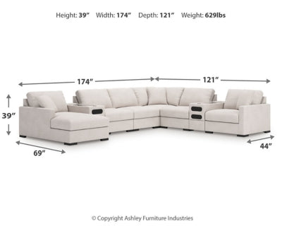 Omaha by Ashley 8-Piece Sectional with Audio System and Chaise