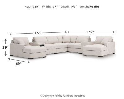 Omaha by Ashley 8-Piece Double Chaise Sectional with Audio and Storage Consoles