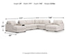 Omaha by Ashley 8-Piece Double Chaise Sectional with Audio and Storage Consoles