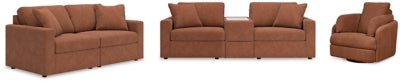 Modmax 3-Piece Sectional Sofa, 2-Piece Sectional Loveseat and Swivel Glider Recliner