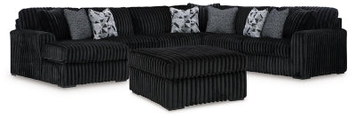 Midnight-Madness 4-Piece Sectional and Ottoman