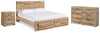 Hyanna Queen Panel Storage Bed with Dresser and Nightstand