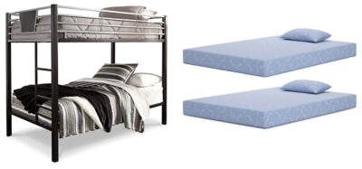 Dinsmore Twin over Twin Bunk Bed with Mattresses