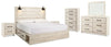 Cambeck King Panel Bed with Storage, Dresser, Mirror, Chest and 2 Nightstands
