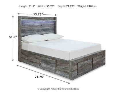 Baystorm Full Panel Bed with 6 Storage Drawers
