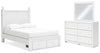 Molviney Full Panel Storage Bed, Dresser and Mirror