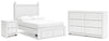 Molviney Full Panel Storage Bed, Dresser and Nightstand