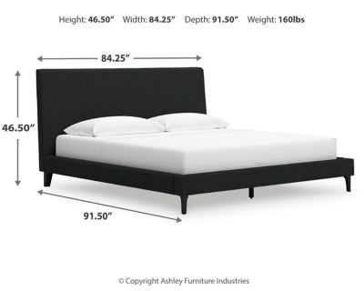 Cadmori King Upholstered Bed with Roll Slats