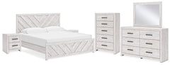 Cayboni King Panel Bed, Dresser, Mirror, Chest and 2 Nightstands