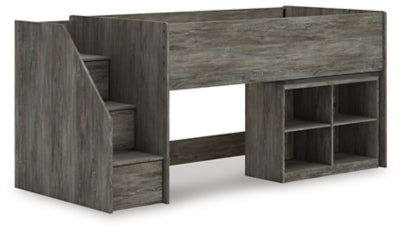 Frandern Twin Loft Bed with Bookcase Storage