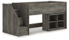 Frandern Twin Loft Bed with Bookcase Storage