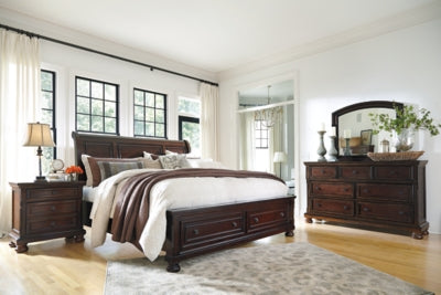 Porter California King Sleigh Bed, Dresser, Mirror and Nightstand