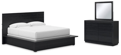 Londer King Panel Bed, Dresser and Mirror