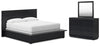 Londer California King Panel Bed, Dresser and Mirror