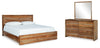 Dressonni California King Panel Bed, Dresser and Mirror