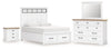 Ashbryn King Panel Storage Bed, Dresser, Mirror and Nightstand
