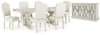 Arlendyne Dining Extension Table, 6 Chairs and Server