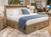 Calmoro Queen Upholstered Panel Bookcase Headboard