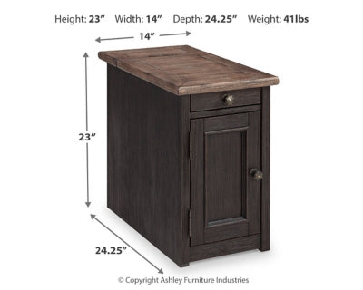 Tyler Creek Chairside End Table with USB Ports &amp; Outlets