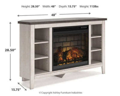 Dorrinson Corner TV Stand with Electric Fireplace